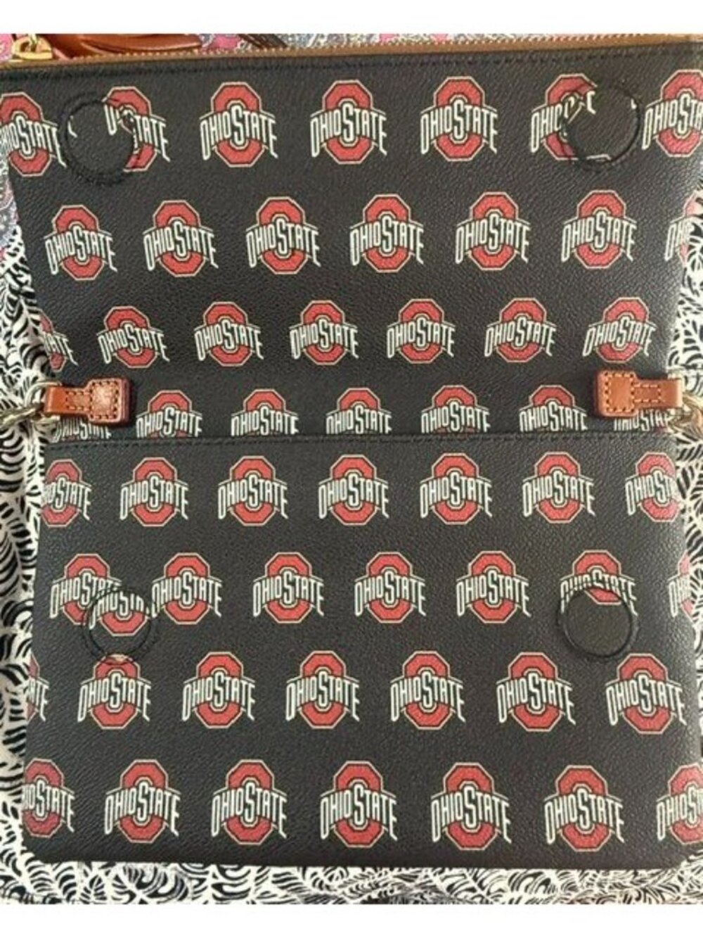 Dooney & Bourke OHIO STATE Buckeyes Pebbled Leather Fold Over Crossbody - Picture 5 of 8
